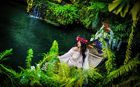 Fotos de quinces Secret Garden con canoa